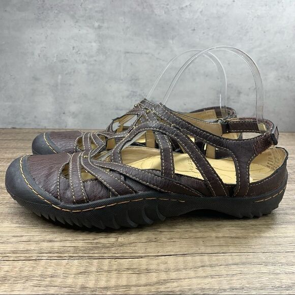 J-41 “Basil” Womens~Brown Strappy Driving Slingback Sport Hiking Sandals~Size 9 - Picture 1 of 9
